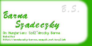 barna szadeczky business card